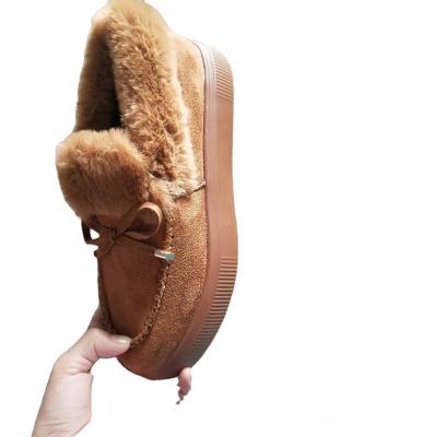 China 2021 Winter Wholesales kf-207 2021 Ladies Winter Fluffy Faux Fur Slipper Loafer Lightweight Fuzzy Outdoor Shoes Moccasin For Women for sale