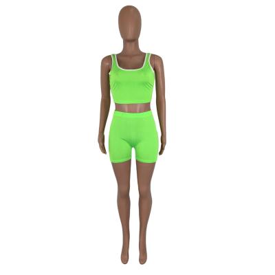 China Breathable 2021 New Women Invest And Short Set Outfits Summer 2 Pieces Set Women Biker Shorts Set for sale