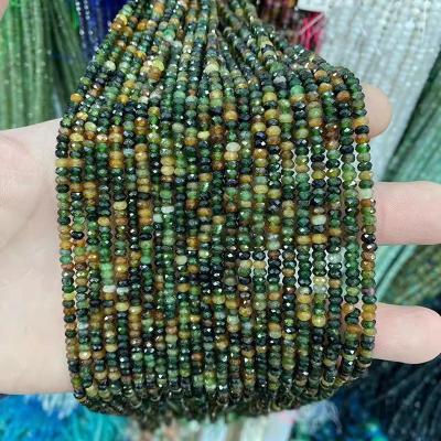 China Polished Beads Strand 4*3Mm Natural Green Tourmaline Single Stone Beads For Jewelry Making for sale