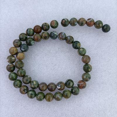 China Trendy Stone Beads Jewelry Making 8Mm Rhyolite Stone Beads Natural Stone Bead Bracelet for sale