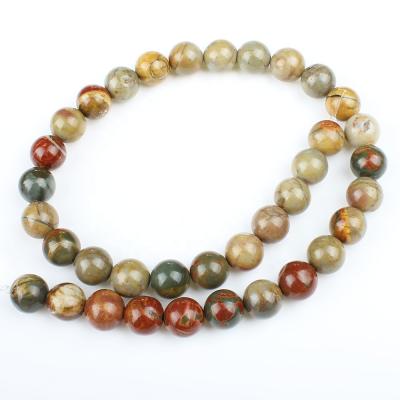 China Trendy Stone Beads Jewelry Making 8Mm Rhyolite Stone Beads Natural Stone Bead Bracelet for sale