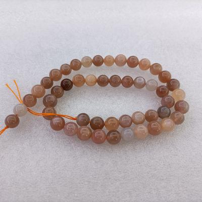 China Bracelet Necklace Round Natural Moonlight Bright Colorful Stone Beads For Jewelry Making for sale