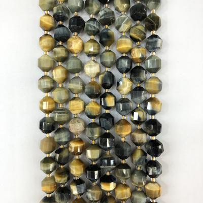 China Wholesale 10mm High Quality Fashionable Tiger Eye Stone Double Tip Gold Natural Orchid Beads Bracelet for sale