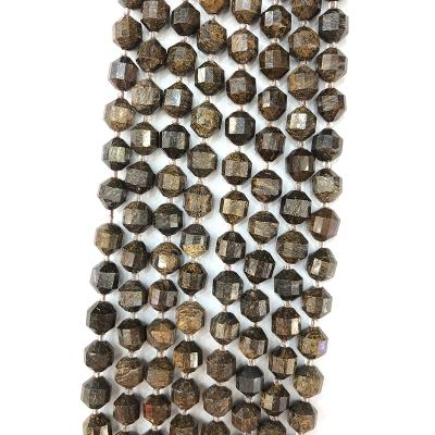 China 10mm Fashionable Double Tip Bronzite Natural Stone Beads Stacked Bracelets Gemstone Loose Beads Natural Stone for sale