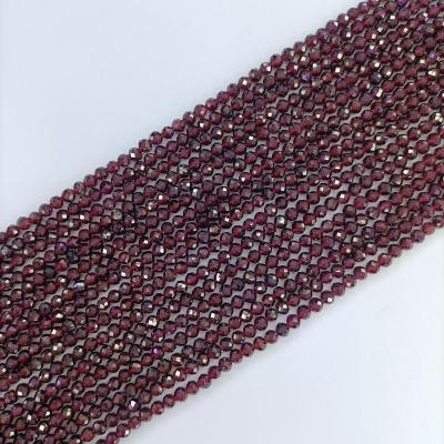 China Polished Beads Strand Factory Wholesale Price 4mm Garnet Loose Beads Natural Stone Beads for sale