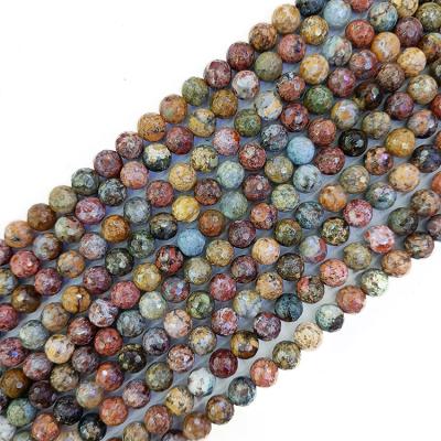 China Polished Beads Strand 6mm Natural Oncen Jasper Stone Jewelry Beads Beaded Gem Stone Beads for sale