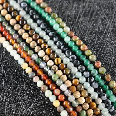 China Polished Beads Strand Natural Loose Gemstone Beads 8Mm Natural Loose Gemstone Bead Bracelet for sale