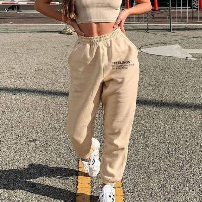 China High Waist Jogger Cotton Joggers Logo Printed Letters Women Fall Anti-Static Elastic Custom Sports Tracksuit Pants for sale