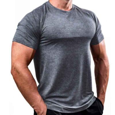 China Breathable Plus Size Casual Blank T-Shirts Sports T Shirt Men Solid Sports Quick Dry Workout Yoga Fitness Tees for sale