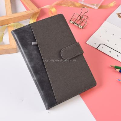 China Logo Stationary Gift Pu Leather Cheap Thermal Binding Hardcover Book Personal Business Notebook With Pocket for sale