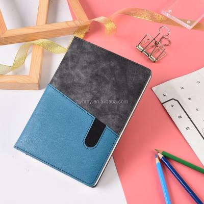 China Hardcover High Quality Recycle Notebook Soft Cover Custom Leather Notebook With Pocket for sale