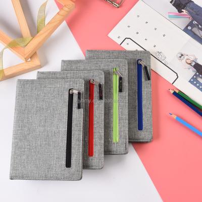 China Hardcover High Quality Recycle Logo Hardcover Customized Notebook With Colorful Zipper for sale