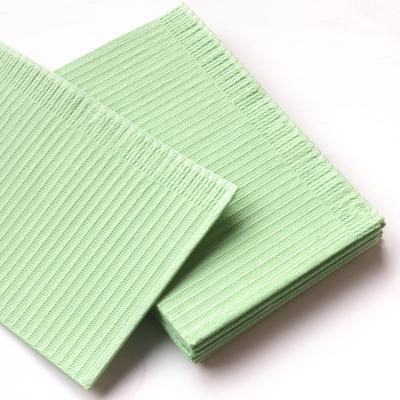 China Dental bib Wood Pulp Paper With PE Film Water Non Woven Fabric Waterproof Single Use for sale