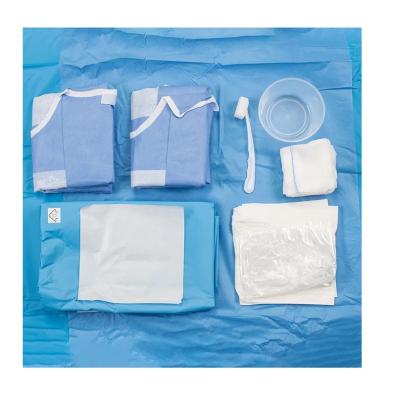 China Adult Disposable Surgical Gown Sleeveless Long Sleeve Blue Tie On for sale