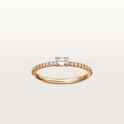 China 2022 new style customized design CLASSIC Rose Gold Diamond European and American fashion round ring for sale