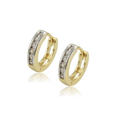 China New Fashion Summer Women's Jewelry Hot Selling Copper Alloy Crystal Round Cz Hoop Earring for sale