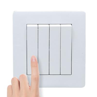 China Sran Installation Electric Wall Switch 86type Aluminum Alloy 4 Gang 2 Way Easy Switch Luxury Industrial Lamp Switch for sale