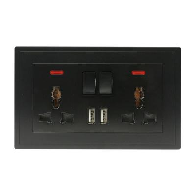 China New Product Residential Unique Design Single Switch Multi Function Wall Switch and socket13A mulity light+2USB for sale