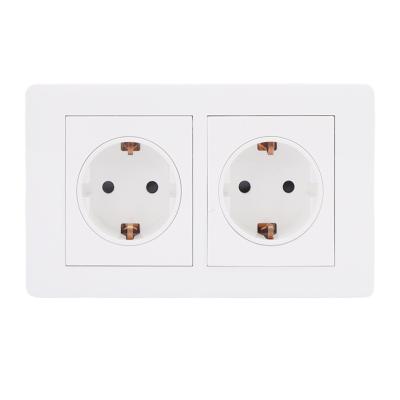 China European Factory Standard High Quality European Simple Wall Mode Double Socket Double Universal Power Socket for sale