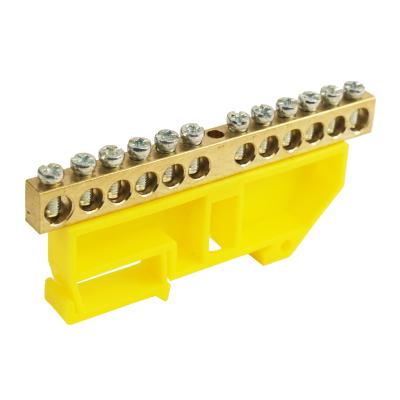 China Din Brass Rail Busbar Brass Screw Insulated Bridge Screw Copper Rail Mount TB Neutral Link for sale