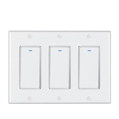 China DS-301-3 RTS 3Gang Tuya Smart Home Module Wireless Wifi Wall Switches Stage Remote Touch Time Digital Lamp Light Control Voice Control for sale