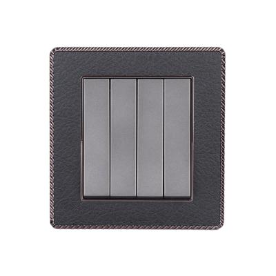 China Fashion Simplicity Lash Gray Waterproof PC Material 4gang 1way Wall Lamp Switch Panels for sale