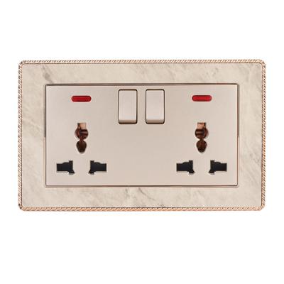 China Fashion Simplicity Manufacture Customized Best Quality Light Switch Double Switched Socket With Wall Neon Switch for sale