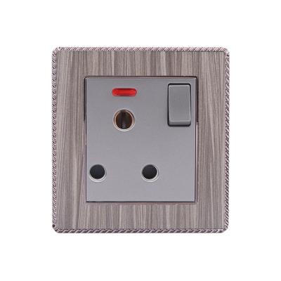 China China Manufacture Residential Wood Grain Wall Power Socket 15A Professional Switch Socket With Neon for sale