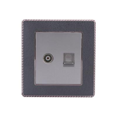 China Residential / General Purpose Dual Port Telephone TV Sockets Switches Telephone Electrical Faceplate Wall Outlet for sale