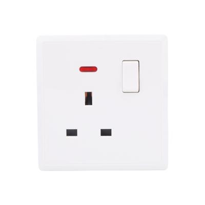 China Fashion Simplicity Electric Universal Wall Socket 250V 13A Switched Socket With Indicator Neon Light for sale