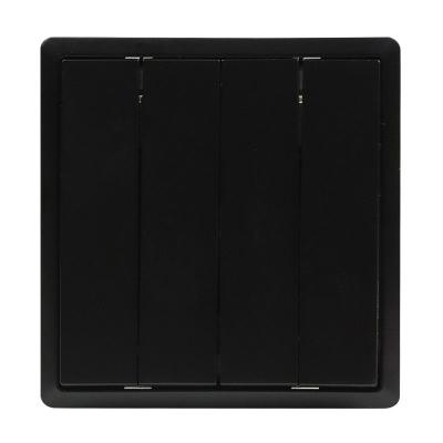 China Fashion Simplicity Black 4 Gang 2 Way Switch 10A Wall Switch With Full Coverage for sale