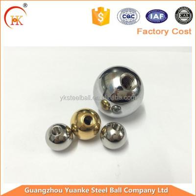 China Stainless Steel Guangzhou Yuanke Chrome Plated Stainless Steel Balls Threaded Steel Ball With Hole for sale