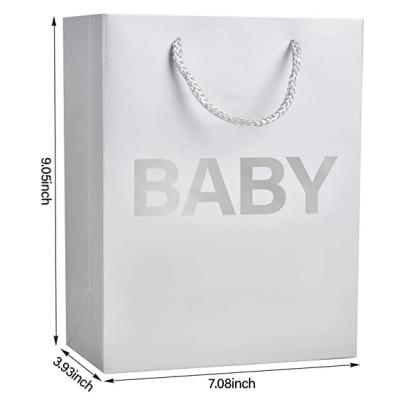 China Baby Recycled Materials Art Paper Bags With Nylon Handle For Gift Shopping And Custom Printing Logo Sturdy Paper Bags For Packaging for sale