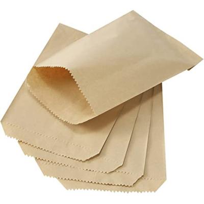 China Recyclable Kraft Paper Sleeve For Food Oilproof For Cookie Fried Food Folding Paper Bags For Packaging for sale