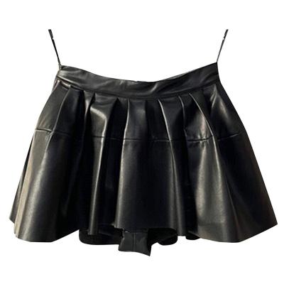 China CHICEVER PU Leather Skirt Women Fashion Summer Female Clothes High Waist Breathable Black Minimalist Elegant Skirts for sale