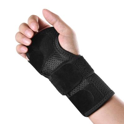 China Adjustable Elasticity Breathable Wrist Brace For Carpal Tunnel Adjustable Wrist Support Brace With Splints Straight Support Removable Metal Splint for sale