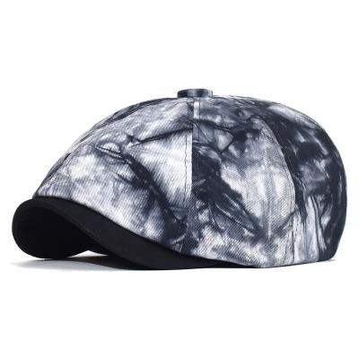 China Four Seasons Tie Dye Newsboy Ivy Caps Casual Beret Hats Gatsby Hat Driver Flat Cap Retro Character for sale