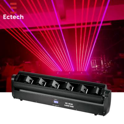 China Wedding Wholesale Price 6 Eyes RGB Laser Bar Professional Lighting Stage Head Beam Moving Lights for sale