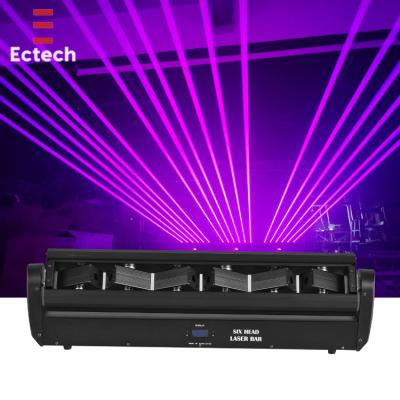 China Wedding New Stage Laser Effect 6 Light Moving Head Cabeza Rotating Movil 6 Eyes RGB Laser Disco Lights for sale