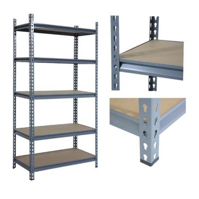 China Corrosion Protection Customized Metal Shelving Black Boltless Warehouse Storage Shelves Rack Steel Shelf for sale