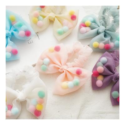 China Soft Long Scrunchi Scrunchie Bows Hair Band Bud Silk Scrunchies for sale