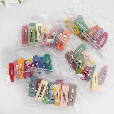 China Chinese Style Simple Geometric Soft Hair Clips For Kids Hair Accessories Candy Color Hairpins Hair Clips New for sale