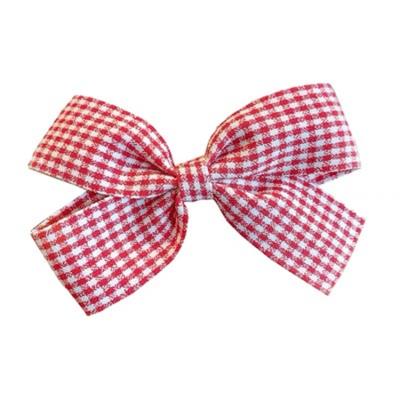 China High quality custom European and American style child fabric bow ribbon baby hair clip for sale