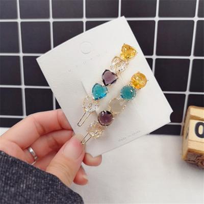 China European and American Style Hairpin Metal Gold Hair Accessories Colorful Jeweled Hairpins Clips for Ladies for sale