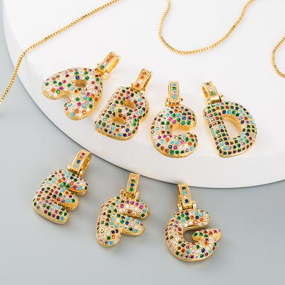 China Other JIRIS Gold Rhinestone Letter Script Name Necklace Stainless Steel Monogram Initial Letters Capital Alphabet 26 Pendant Necklaces for sale