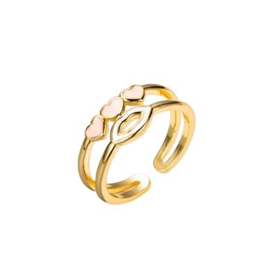 China Other JIRIS Unique Design Hot Sale Fashion Copper Alloy Girls Designer Heart Rings for sale