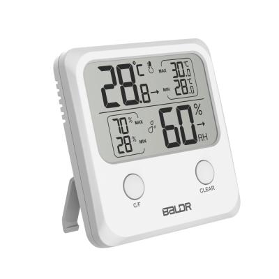 China Indoor Digital Thermometer Hygrometer Temperature Humidity Meter Clock for Home Weather Station B0335TH for sale