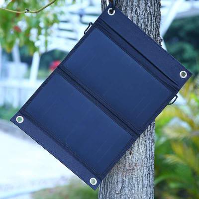 China New Energy Portable Solar Foldable Solar Power Bank Phone Charger Handbag 15w 28*15*3cm for sale