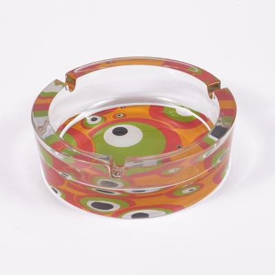 China CLASSIC Customized Glass Round Ash Holder Ashtray Handmade Cigarette For Smoking for sale