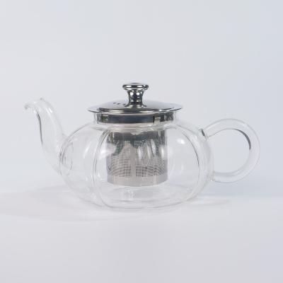 China Glass Tea Kettle Stocked With Infuser 750ml Removable Safe Glass Teapot for sale